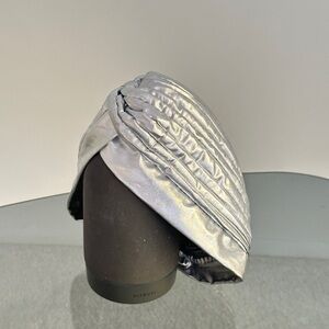 Silver Metallic Turban Hat Bohemian Art Deco Style